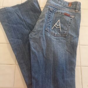 7 For All Mankind Blue Boot Cut Jeans